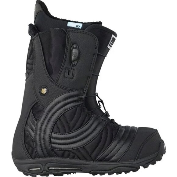 NEW! Burton Emerald Snowboard Boots! Size 5 Black With Cool Woven Pattern - Picture 1 of 1